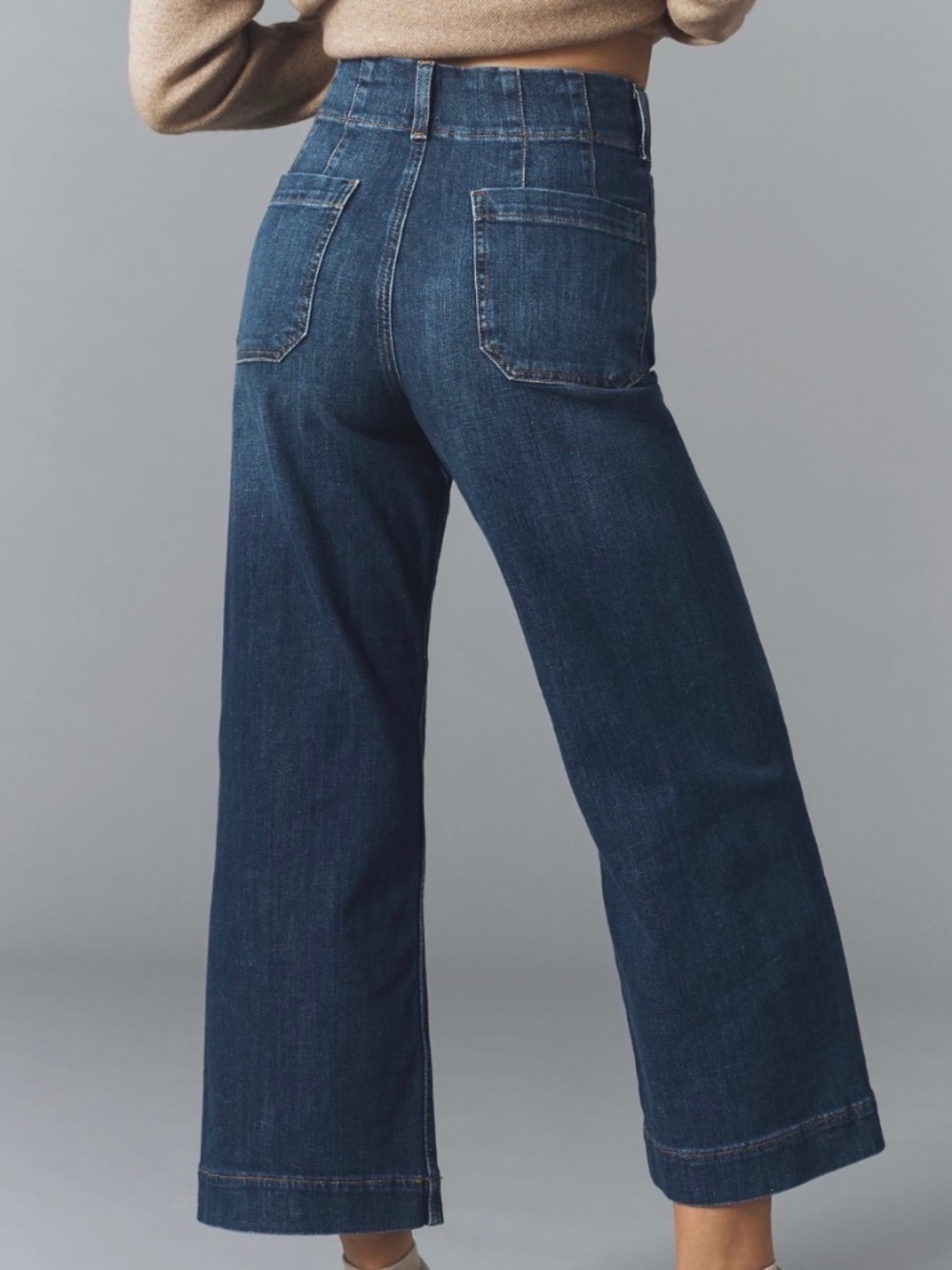 Maeve Colette High-Rise Wide-Leg Cropped Jeans
